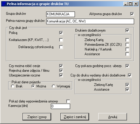 grupa druków to oczywiście symbol grupy druków pełna nazwa grupy druków to oczywiście pełna nazwa grupy druków Teraz zaczynają się informacje ułatwiające późniejsze wprowadzanie produkcji oraz druków