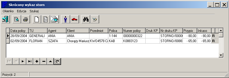 Pole data operacji w tym przypadku oznaczać będzie datę noty storna, data rozliczenia operacji będzie oznaczać dzień na jaki operacja ta ma wejść do rozliczenia a data pocz. doubezp.