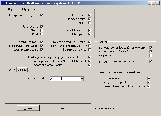 Dostępne pod: Administracja / Aktywne moduły Powyższy moduł