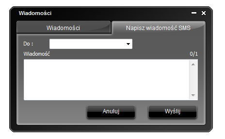 wiadomość sms, wybieramy zakładkę Napisz wiadomość SMS,