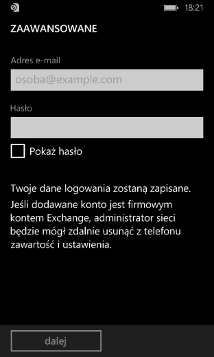 Włączenie opcji Pokaż powiadomienia w centrum akcji, gdy telefon jest zablokowany może przyczynić się do ujawnienia informacji osobom postronnym ponieważ mimo zablokowania urządzenia są one przez