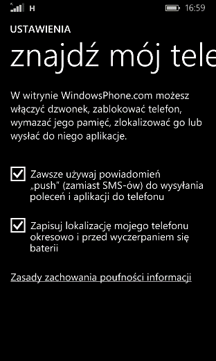 Rys. 32 Opcje ustawień Wyświetl mój ekran W przypadku korzystania z opcji należy pamiętać, że wyświetlanie ekranu telefonu może spowodować zapoznanie się nieuprawnionych osób z przechowywanymi w