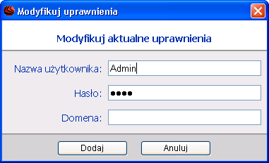 Dodawanie referencji dla grup roboczych Windows lub samodzielnych komputerów W przypadku komputerów w sieci zorganizowanych w grupy robocze Windows, należy dostarczyć referencje administratora dla