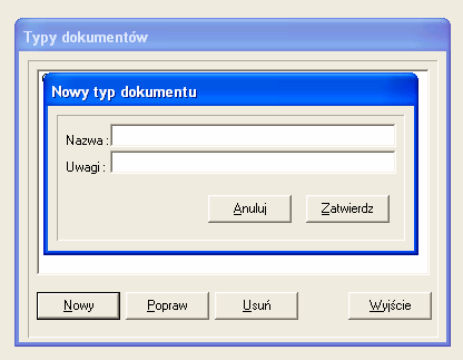 44 Rys. 9.1. Definiowanie nowego typu dokumentu Wcześniejsze zdefiniowanie typów dokumentów takich, które są najczęściej tłumaczone (np. świadectwo, dyplom, akt małżeństwa, faktura, zaświadczenie itp.