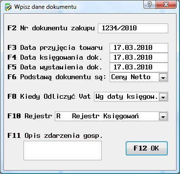 Wpisywanie faktury od dostawcy krajowego odbywa się w kilku