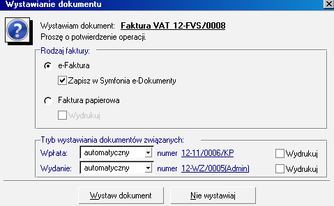 w trybie Zgody domniemanej, program proponuje wystawienie e-faktury dla każdego kontrahenta który nie wyraził Sprzeciwu. 1. Wyłączona Zgoda domniemana: a.