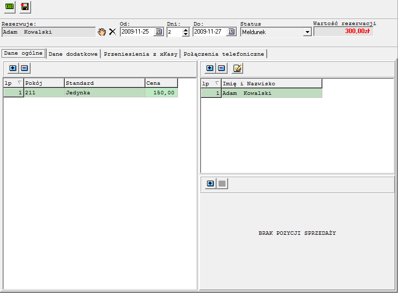 S t r o n a 16 Górna belka okna odpowiada za podstawowe parametry danej rezerwacji takie jak : Kto rezerwuje Od kiedy Do kiedy Ilośd dni Status rezerwacji Wartośd rezerwacji wyliczona na podstawie