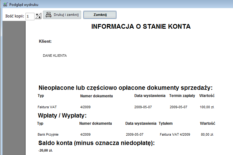 Dumpingowiec - Instrukcja Użytkownika 107 Użytkownik aby dokument zniknął z takiego zestawienia musi na nim kliknąć prawym przyciskiem myszy i wybrać opcję Oznacz jako rozliczony, wtedy będzie on