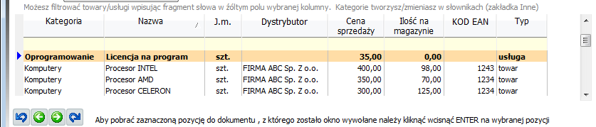 Dumpingowiec - Instrukcja Użytkownika 121 Stawki RYCZAŁT oraz Stawki VAT, prócz kolumny kolejność (i kod drukarki fiskalnej przy stawkach VAT) sa NIEEDYTOWALNE!