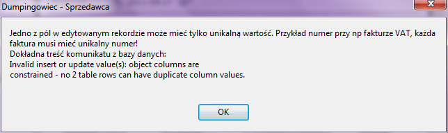 Dumpingowiec - Instrukcja Użytkownika 94 Kolejne dwie opcje działają dla jednego podświetlonego na pomarańczowo wpisu (nie musi być zaznaczony ptaszkiem).