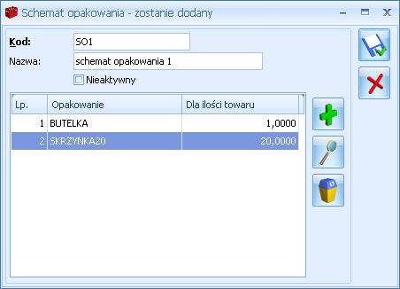 Strona 67 z 77 kod: SO1 nazwa: schemat opakowań 1 3.