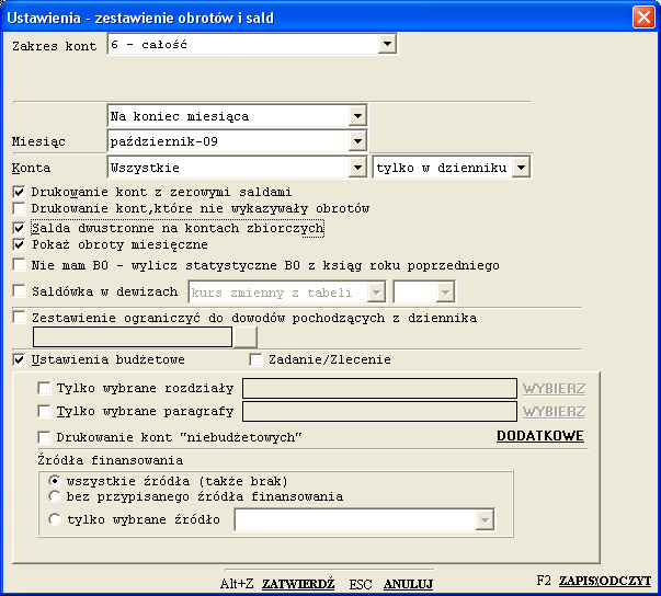 6.3 Zestawienie obrotów i sald Wydruk potocznie zwany saldówką może być zrealizowany wg aktualnego stanu kont, ale również wyliczony na dowolną datę.