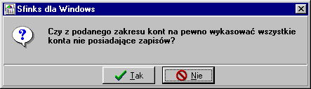 Podczas dopisywania konta system wykonuje wszelkie niezbędne kontrole a o ewentualnych nieprawidłowościach informuje odpowiednim komunikatem.