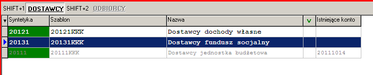 Zwróćmy uwagę, że jeżeli mamy więcej niż jeden wpis w tym miejscu programu to przy automatycznym podpowiadaniu konta kontrahenta najpierw będzie oczekiwał wskazania, na którym z szablonów dopisać