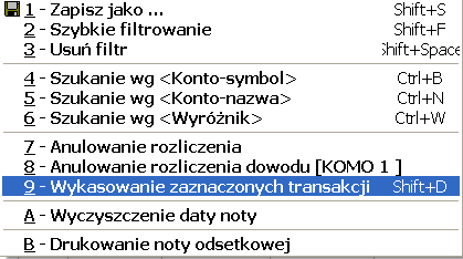 9.4 Transakcje rozliczone Graficznie przegląd transakcji rozliczonych wygląda identycznie jak przegląd transakcji nierozliczonych.