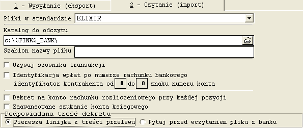 Jeżeli chcemy wysyłać dane do systemu bankowego to musimy wybrać standard. W przypadku systemu VIDEOTEL należy zwrócić uwagę na dwa różne standardy Videotel i Videotel niebudżetowy.