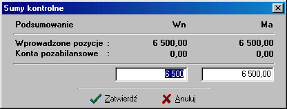 Sumy kontrolne to nic innego jak proste podsumowanie wprowadzonych dekretów po stronie Winien i Ma (bez dekretów tworzonych automatycznie przez system!).