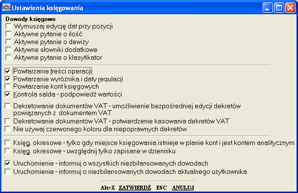 Wydanie tej dyspozycji powoduje ponowną kontrolę całego dokumentu i ewentualne zaznaczenie błędnych pozycji.