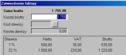 Ten sposób dokonywania wyborów występuje w wielu miejscach w programie. Jest to tzw. Menu rozwijane (combo-box) z charakterystyczną strzałką.