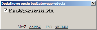 zaznacz jako bieżący czynność służy oznaczeniu planu jako plan bieżący. Ten szczególny status może być nadany tylko jednemu planowi.