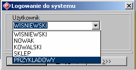 Po poprawnym zalogowaniu do systemu na ekranie pojawi się okno główne programu expedient i dodatkowo na pasku tego okna pojawi się informacja o identyfikatorze aktualnie zalogowanego uŝytkownika.