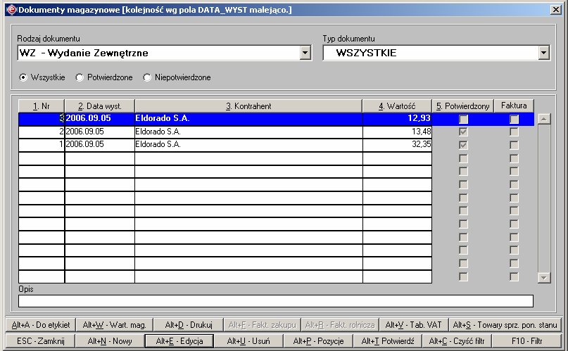 Instrukcja expedient_ms.doc 151/203 Dokument tego rodzaju jest takŝe wystawiany automatycznie po utworzeniu faktury sprzedaŝy nie do paragonu.