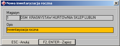 Instrukcja expedient_ms.doc 186/203 Rysunek 3.162. Wygląd z listą przeprowadzonych inwentaryzacji. Opis przycisków okna inwentaryzacji.