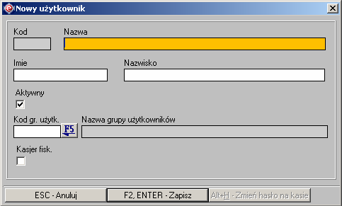 Instrukcja expedient_ms.doc 199/203 Rysunek 3.184. Wygląd okna z listą uŝytkowników zdefiniowanych w systemie. Rysunek 3.185. Formularz dodawania i edycji danych o uŝytkowniku. 3. W polu Kod gr.