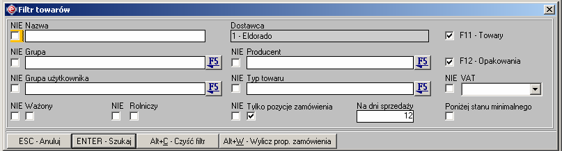 Instrukcja expedient_ms.doc 33/203 Jest to ten sam formularz co w przypadku wprowadzania nowej pozycji jednak jest on wypełniony danymi.