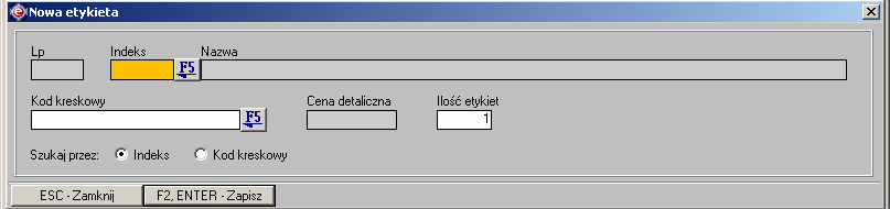 Instrukcja expedient_ms.doc 55/203 2.5.3.5. Menu Kartoteki > Etykiety. Pod pozycją Etykiety kryją się okna i funkcje pozwalające na zarządzanie przez uŝytkownika wydrukiem etykiet.