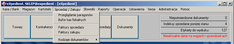 Instrukcja expedient_ms.doc 57/203 2.5.4. SprzedaŜ / Zakupy.