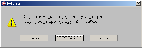 Instrukcja expedient_ms.doc 70/203 Przycisk Zamknij powoduje zamknięcie okna z listą grup towarowych. Nowy Przycisk ten słuŝy do dodawania do listy nowych grup jak i podgrup towarowych.