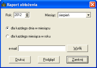 9.4. RAPORT OBŁOŻENIA OBIEKTU System SOHO pozwala na graficzne przedstawienie obłożenia obiektu w osobonoclegach. Wybranie tej funkcji spowoduje wyświetlenie okienka (Rys.