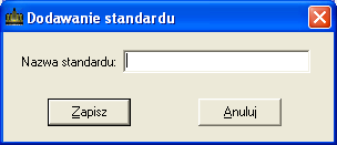 10.6.1. Dodawanie nowego standardu. SOHO System Obsługi Hotelu Funkcja umożliwia dodanie do listy nowego standardu dla pokoi. Kliknięcie Zapisz powoduje dodanie standardu do listy. Rys. 103.