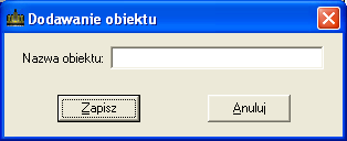 Rys. 110. Dodawanie nowego obiektu. 10.10.2. Edycja obiektu. Funkcja edycji obiektu umożliwia zmianę jego nazwy. 10.10.3. Usuwanie obiektu. Funkcja umożliwia bezpowrotne usunięcie obiektu z listy. 10.11. KATEGORIE DOKUMENTÓW Kategorie dokumentów pozwalają na lepszy sposób zarządzania dokumentami, np.