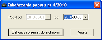 j zatwierdzeniem, możemy również porównać cenę pobytu przed zmianą i po zmianie pokoju. Rys. 29. Zamiana pokoju. 5.4.10. Zakończenie pobytu.