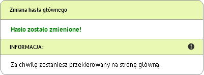 Ustawienia Hasło główne Ustawienia Hasło główne Wywołanie: Ustawienia Hasło główne Zmień Funkcja pozwala na zmianę dotychczasowego hasła Użytkownika.