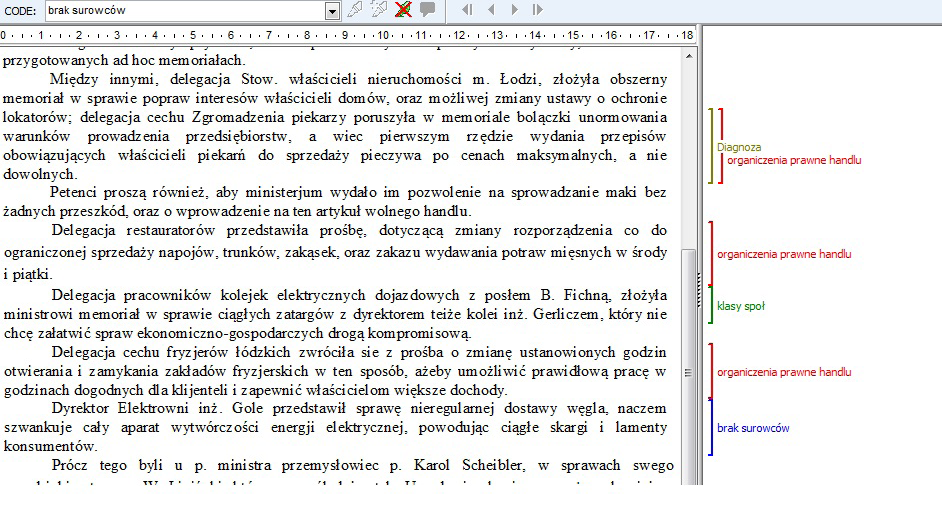 Jacek Burski, Kamil Brzeziński Próba wykorzystania programu komputerowego QDA Miner do realizacji projektu badawczego Cztery dyskursy o nowoczesności modernizm peryferii na przykładzie Łodzi (XIX XX