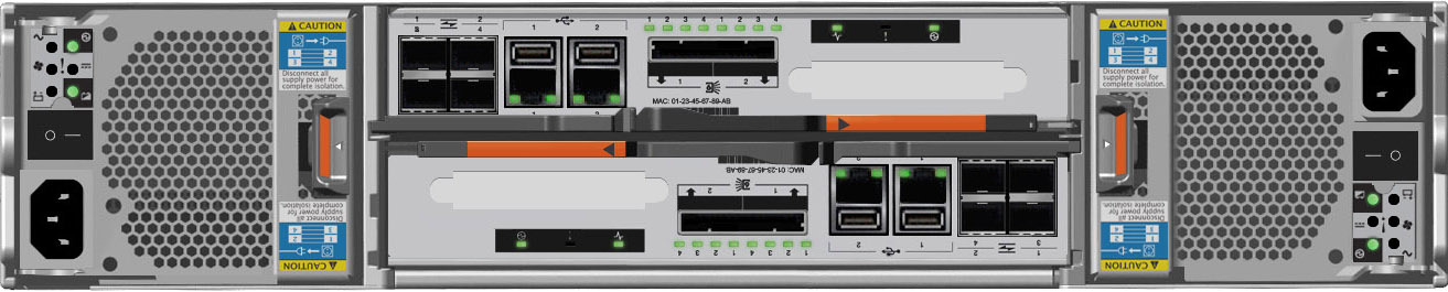 SAS Ports and Cabling Control Enclosure Rear View