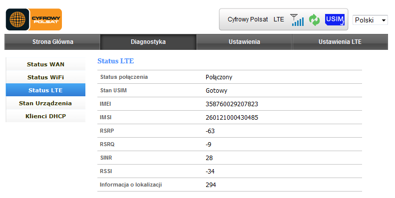 DHCP serwer - wskazuje zakres użytecznych adresów IP przyznawanych przez serwer DHCP urządzeniom podłączanym do sieci urządzenia IDU. Domyślnie ustawiony jest zakres od 192.168.0.2 do 192.168.0.254.