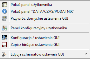 Jeśli kursor w czasie wywołania znajduje się nad menu aplikacji wyświetli się okienko identyczne do tego przedstawionego na Rys. 2.