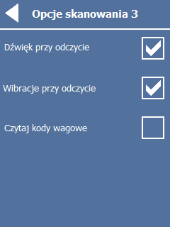 Strona35 Opcje skanowania (Skanowanie) mieszczą się na czterech ekranach między którymi można się przemieszczać używając trójkątów-strzałek.