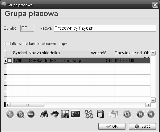 6 Grupy płacowe Grupy płacowe ułatwiają definiowanie systemu wynagrodzeń zwłaszcza w firmach zatrudniających znaczną liczbę pracowników.