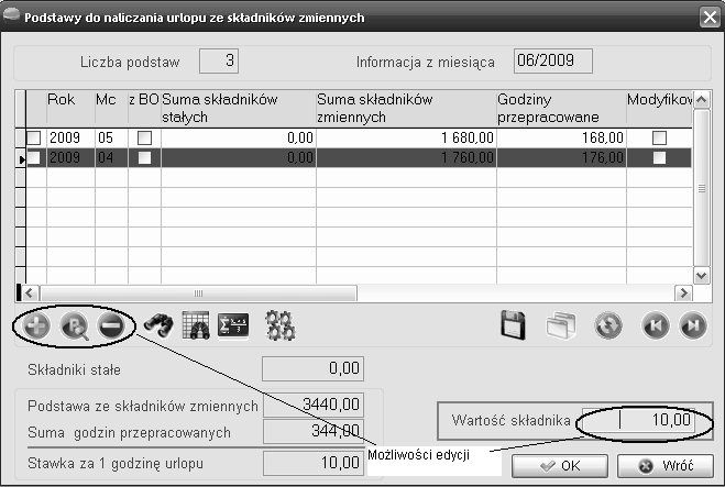 Wartość tego składnika można zmienić korygując wyliczone przez program podstawy. 12.