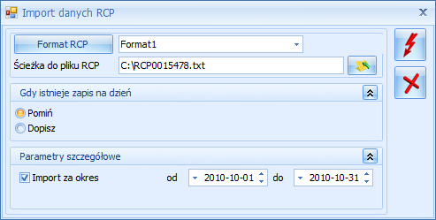 Rys 37. Import danych RCP Podczas importu tworzony jest log zawierający informacje o wszystkich pracownikach.