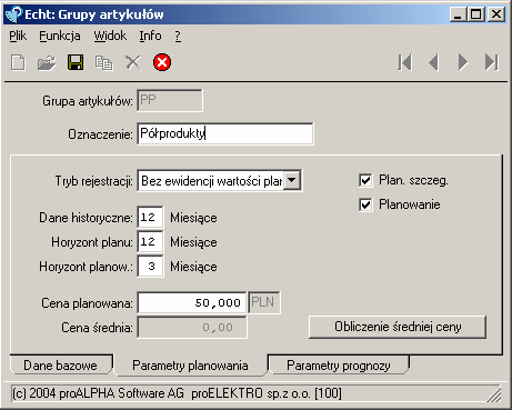 na podstawie danych z przeszłości; określenie Horyzontu planu: minimalnie trzy miesiące (odpowiednio do oczekiwanego czasu planowania sprzedaży oraz normalnego terminu zleceń ramowych; ustalenia