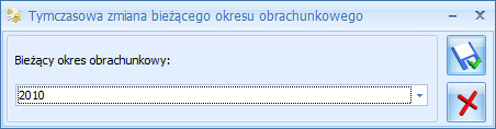 Po jego odznaczeniu (puste pole) program pozwala na wybranie innej, dowolnej daty. Datę możemy wpisać z klawiatury lub wybrać z kalendarza wyświetlanego przez kliknięcie prawym klawiszem myszy.