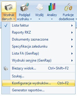 9 Konfiguracja wydruków W systemie Comarch ERP Optima dostępny jest szeroki wybór wydruków standardowych, których Użytkownik nie może bezpośrednio modyfikować.