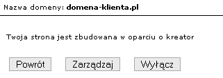 Od tego momentu nasza strona zbudowana jest w oparciu o kreator.