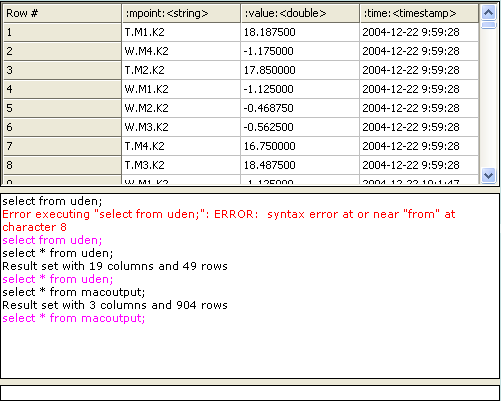 SQLTerminal Terminal umożliwia podgląd zwracanych rezultatów, oraz wpisywanie zapytań do serwerów baz danych połączonych przez ODBC.